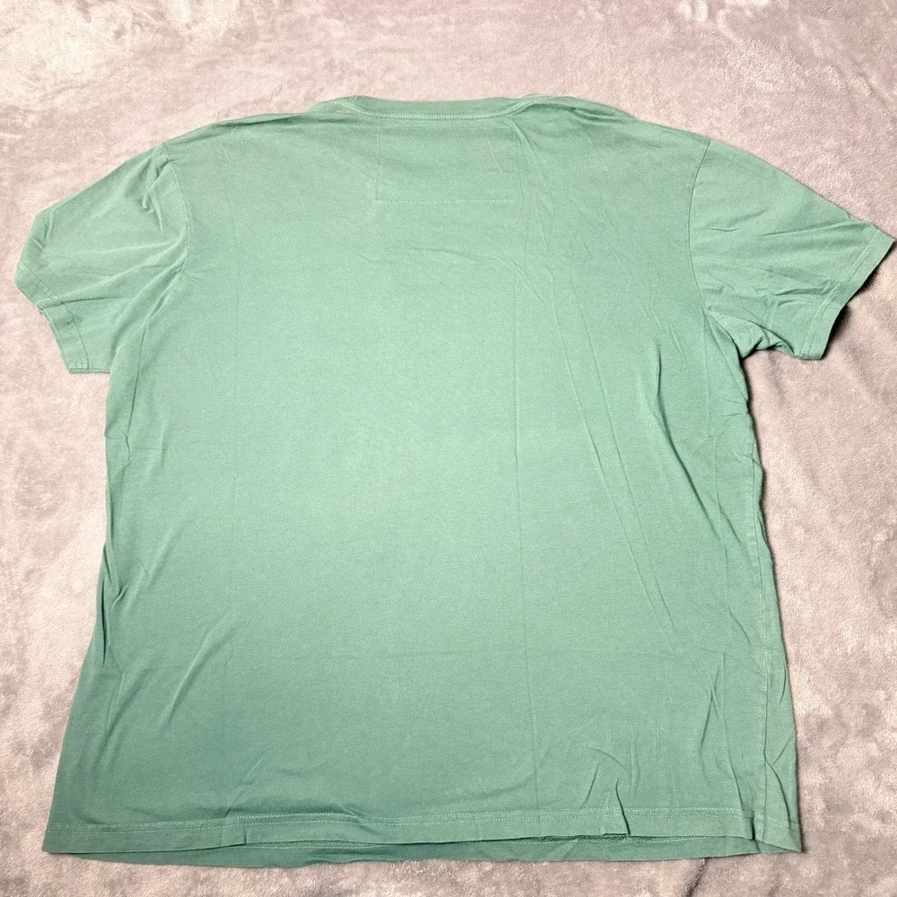 Vintage Polo Ralph Lauren SZ L Green 1967 Fishing License Graphic Patch T-Shirt